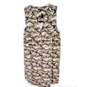 Torrid Womens Camouflage Mini Challis Zip Front‎ Shirt Dress Sleeveless 1X NWT